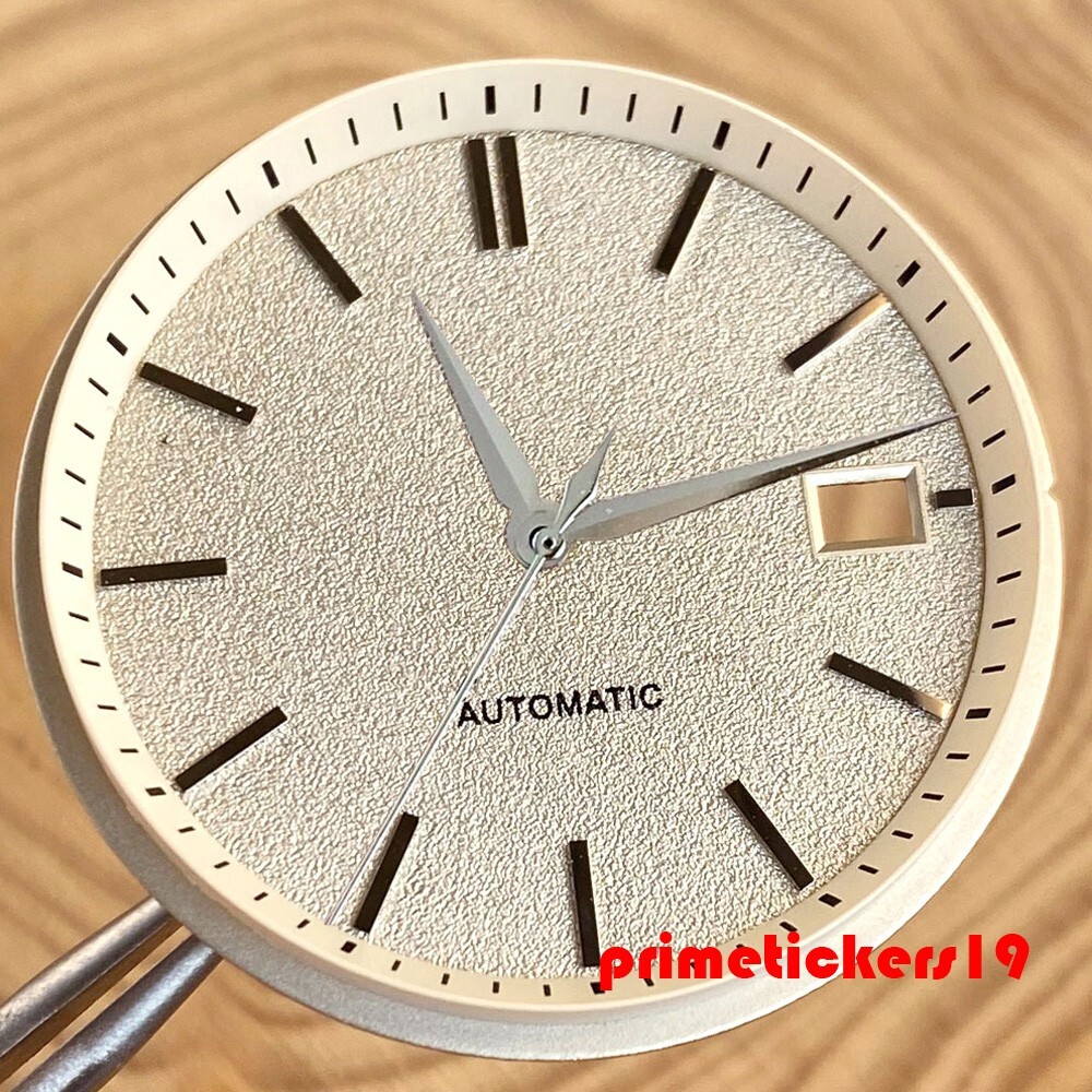 33.5mm*2.84mm Watch Dial Silver Hands Set Fit NH35 Movt Date Window Matte Face