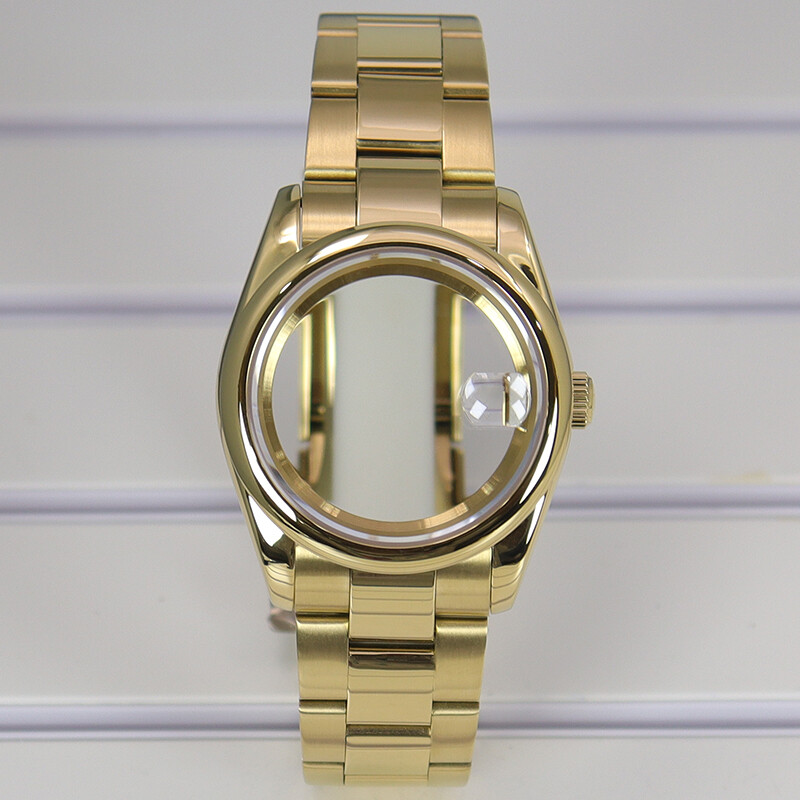 36mm/40mm Watch Case+Oyster strap Cyclops Sapphire crystal Glass For Seiko nh35