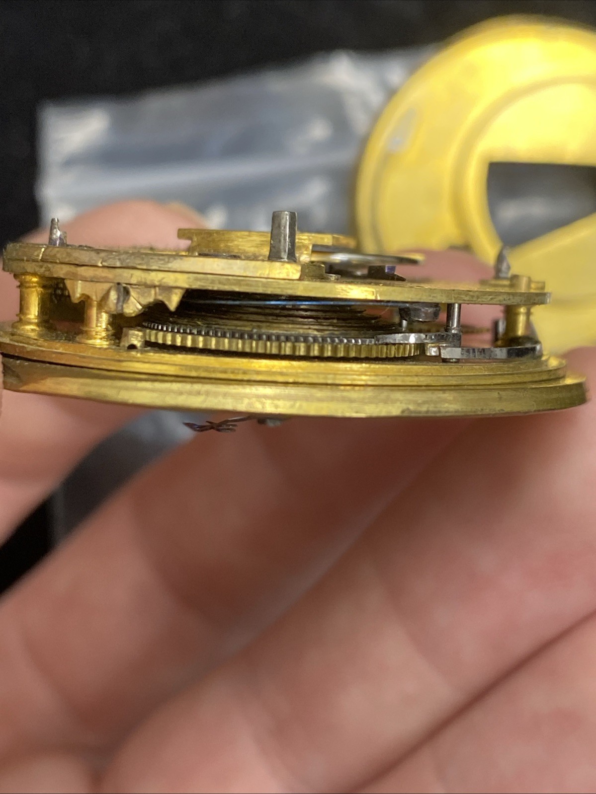 Collectible Harrison Verge Fusee Liverpool 24k Gold Dial Pwatch Movement