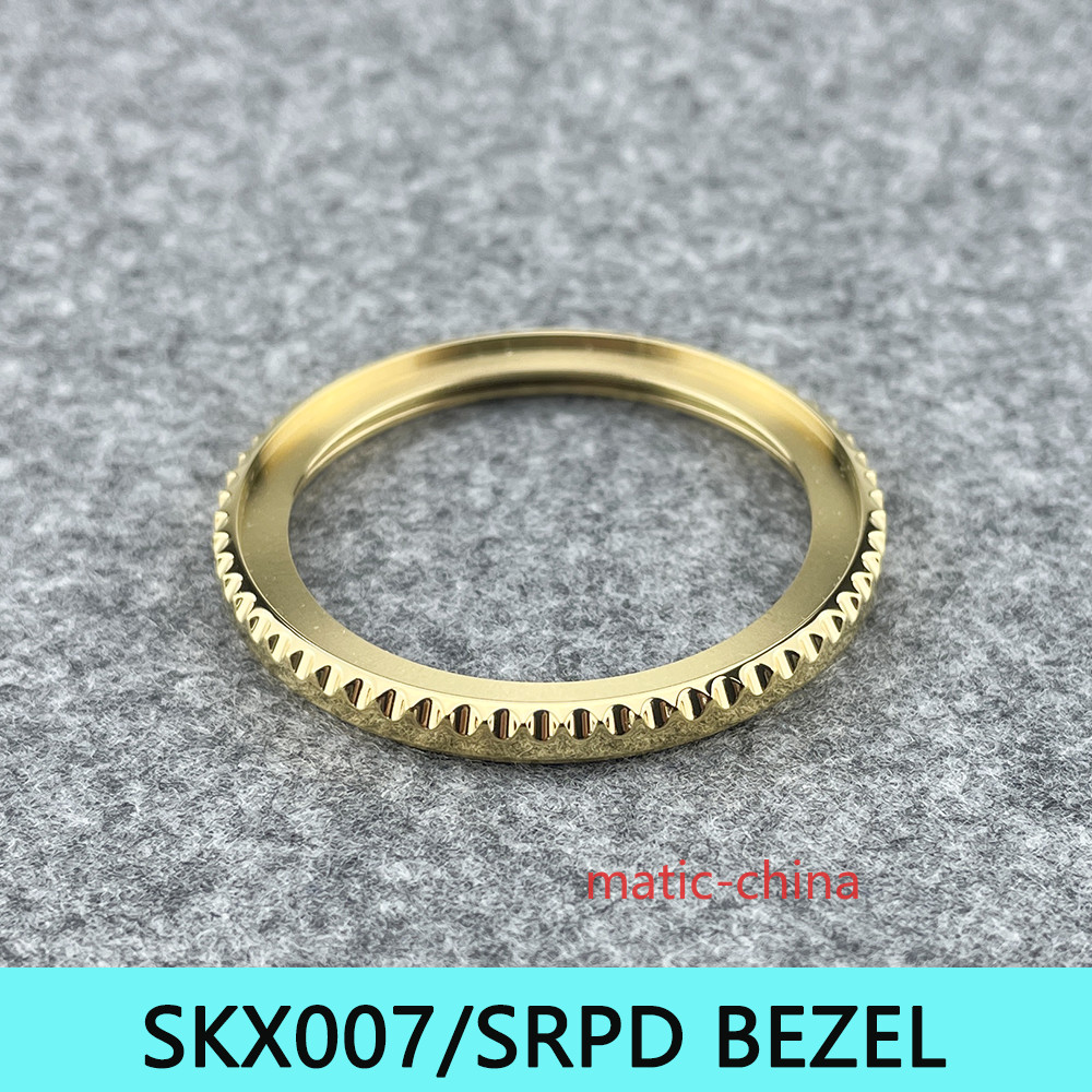 Sub Style Bezel Gold Polished Finish 316L Stainless Steel Fit SKX007/SKX011/SRPD