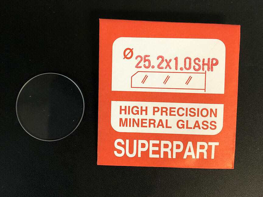 1.0mm Thick Flat Round Mineral Glass Watch Crystal 25.1mm – 26.0mm Diameter