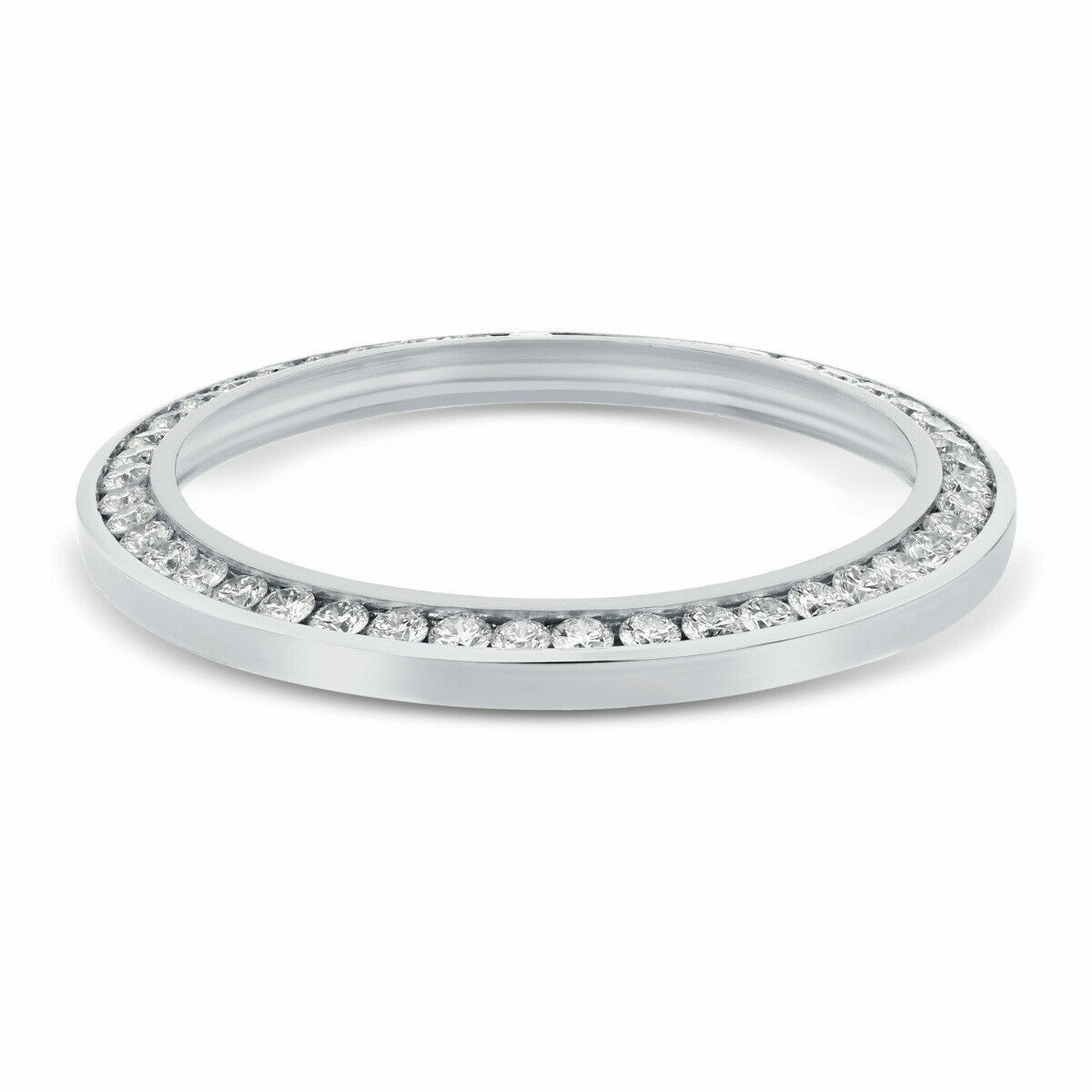 3.15CT CHANNEL SET NATURAL DIAMOND BEZEL 18KW FOR ROLEX 116300 116334 DATEJUST 2