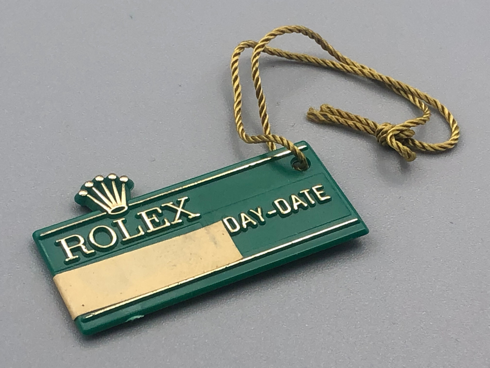 VINTAGE 70s 80s GENUINE BIG CROWN ROLEX DAY-DATE WATCH GREEN HANG TAG