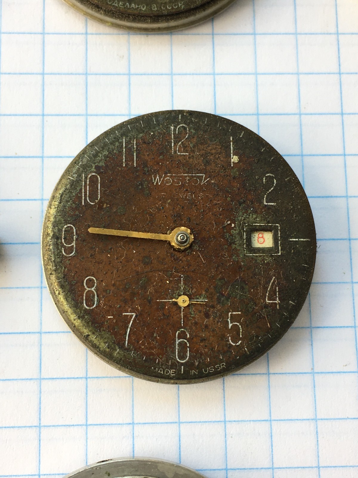 Lot of 10 Vintage men’s wristwatch movements Vostok, Slava, etc. USSR for parts