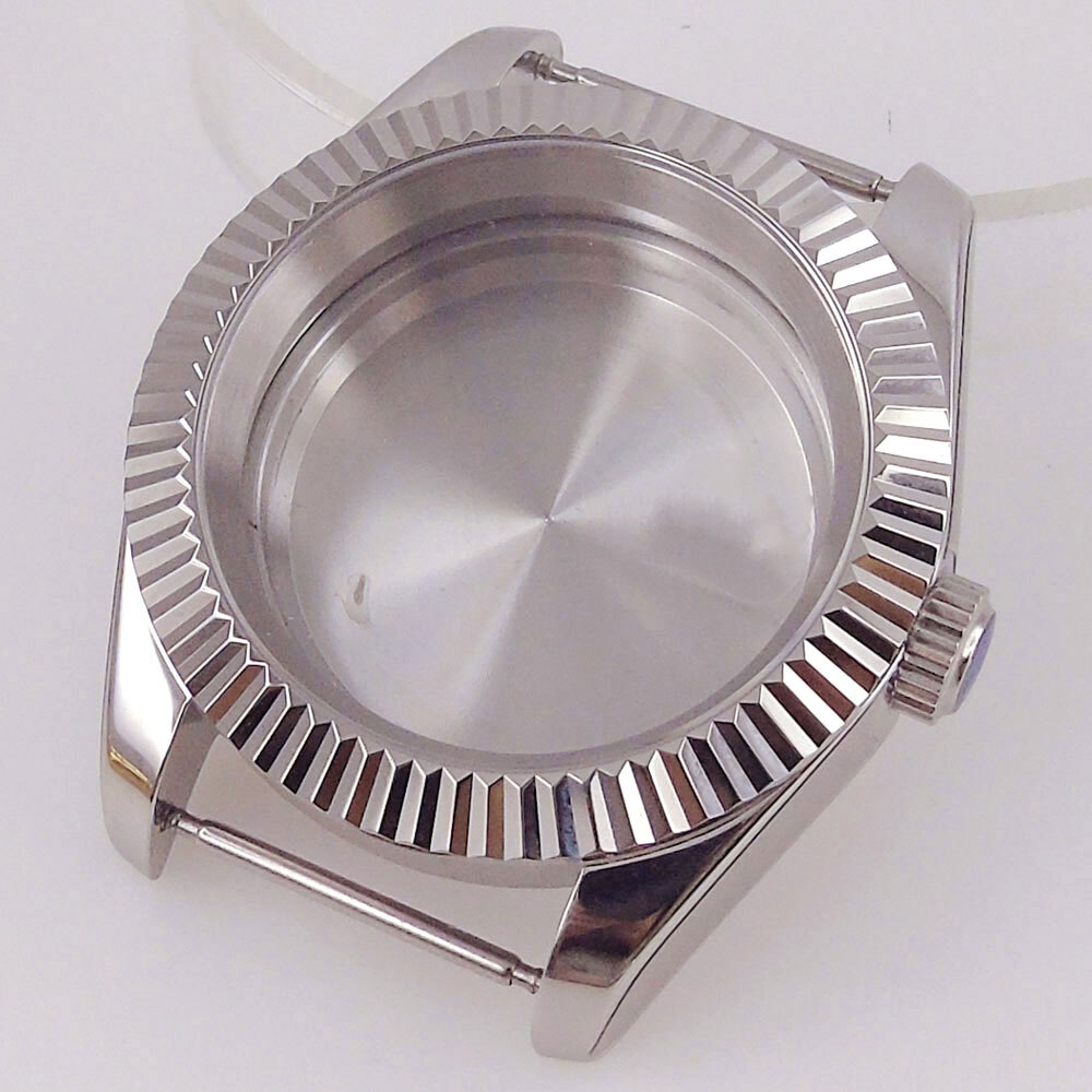 36MM 39MM Silver Black Rose Gold 20ATM Watch Case Fluted Bezel fit NH35 PT5000