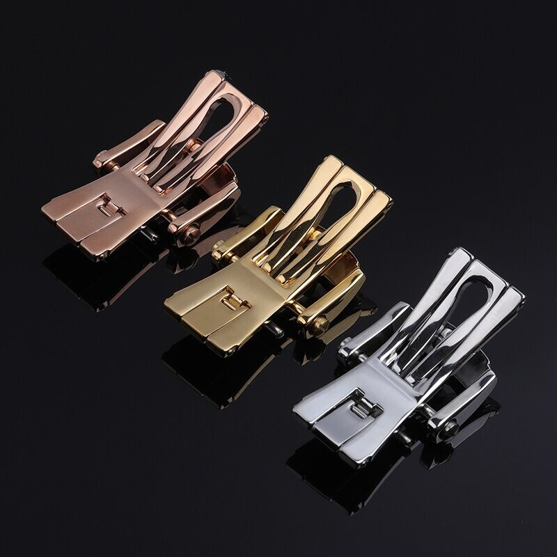 18mm Stainless Steel Deployment Clasp Buckle For Patek Philippe Silver Rose Gold
