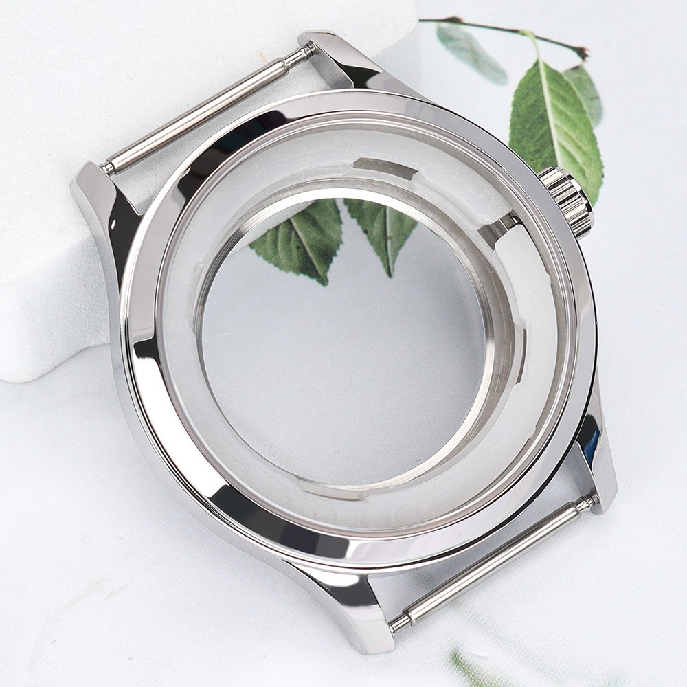 Sapphire 42mm Aviator Watch Case Stainless Smooth Bezel For Seiko NH35 Movement