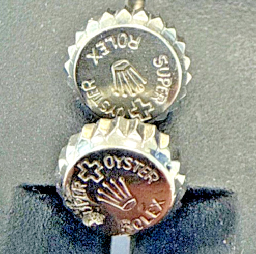 2 Rolex Vintage Super + Oyster Steel 6mm Crowns And Stems..Maybe New Old Stock??