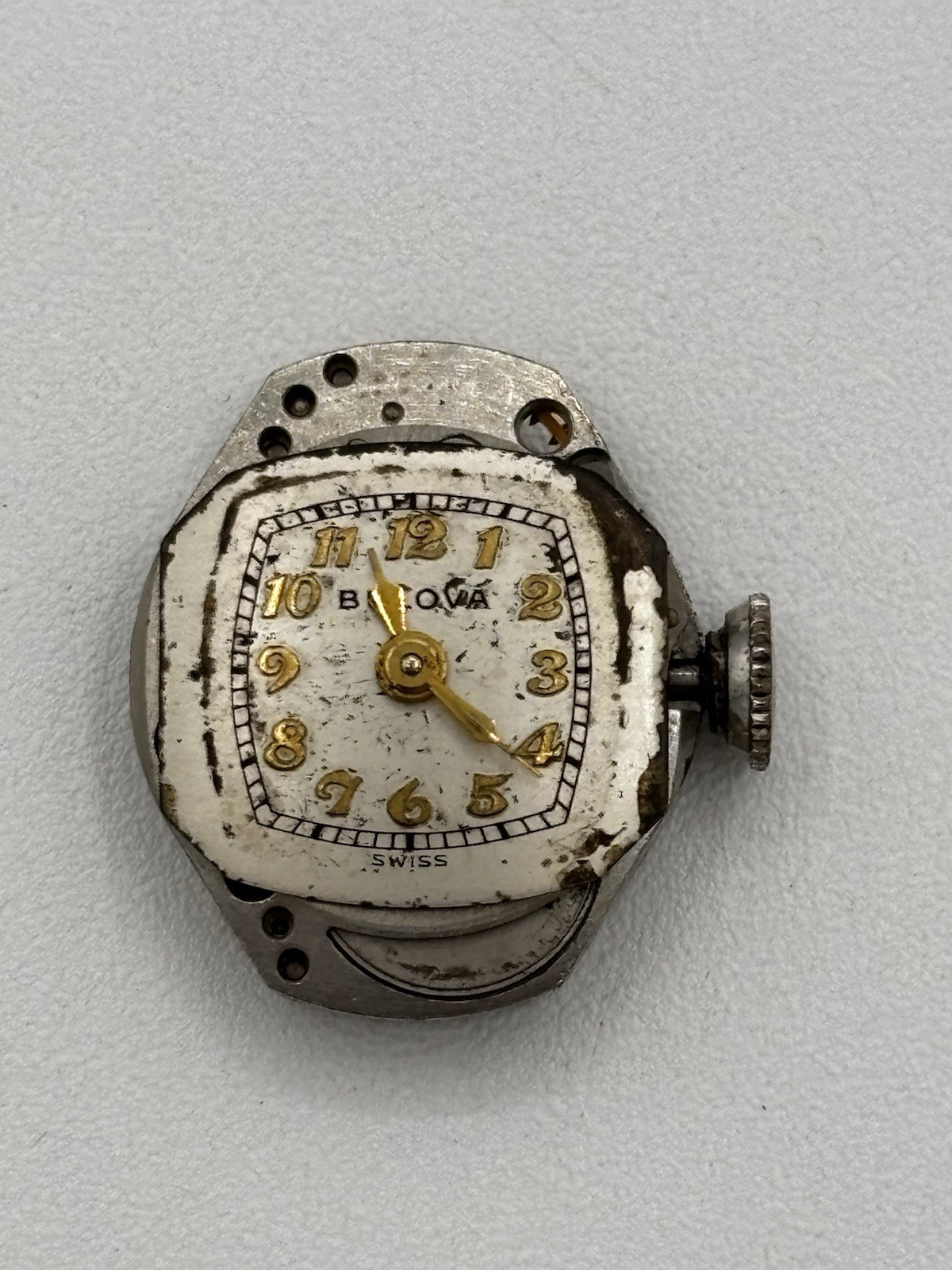 Vintage Bulova 6BL Watch Movment Dial and Hands Parts Only