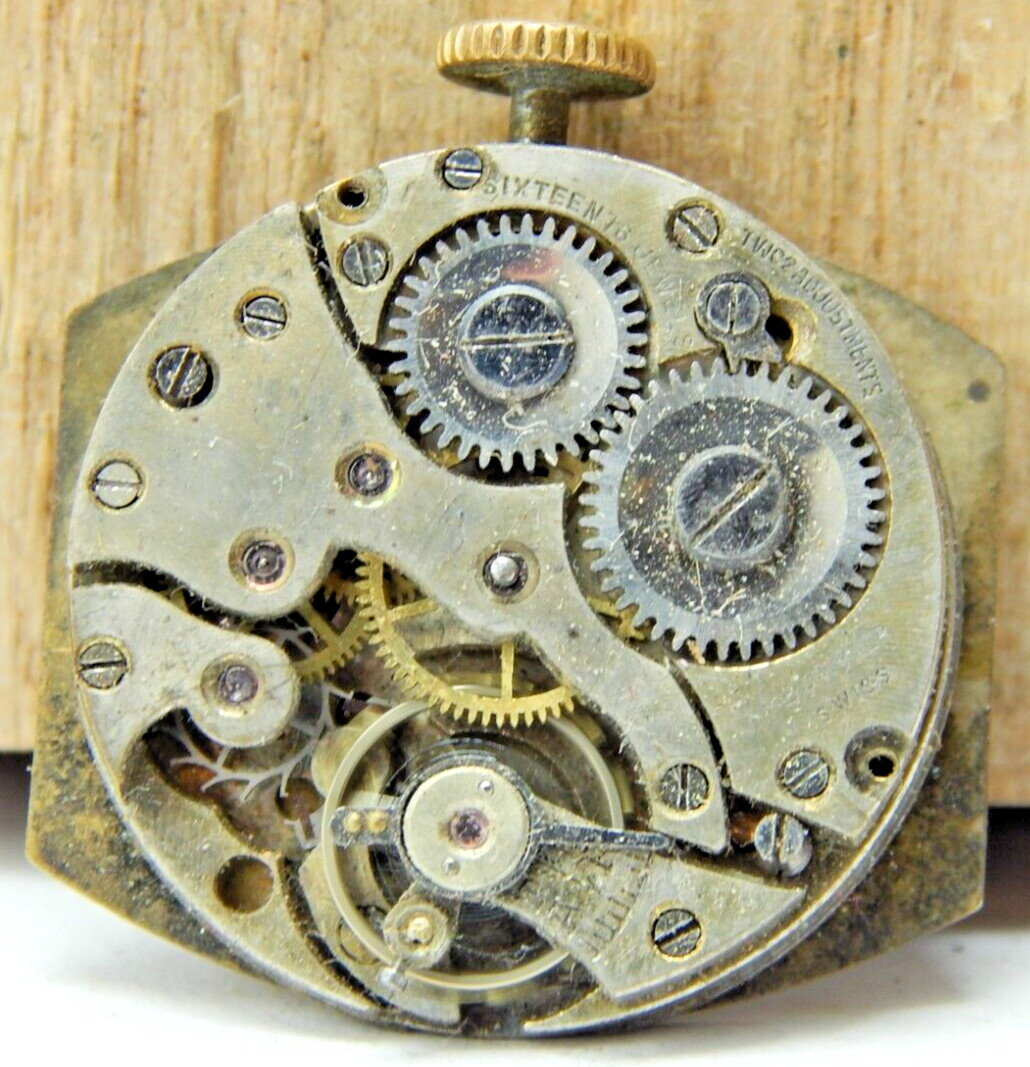 Vintage B. Datyner 16 jewel 2 adjustment men’s wrist watch movement with dial