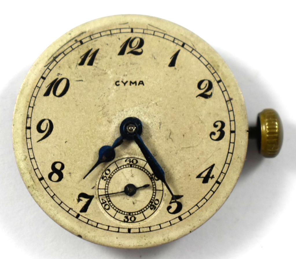 Vintage Cyma Tacy Watch Co Mechanic 6J Trench Wrist Watch Movement lot.wi