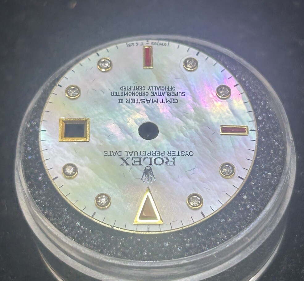 Rolex Gmt Master II 40mm Custom MOP Ruby Diamond Dial For Models 16713 & 16718