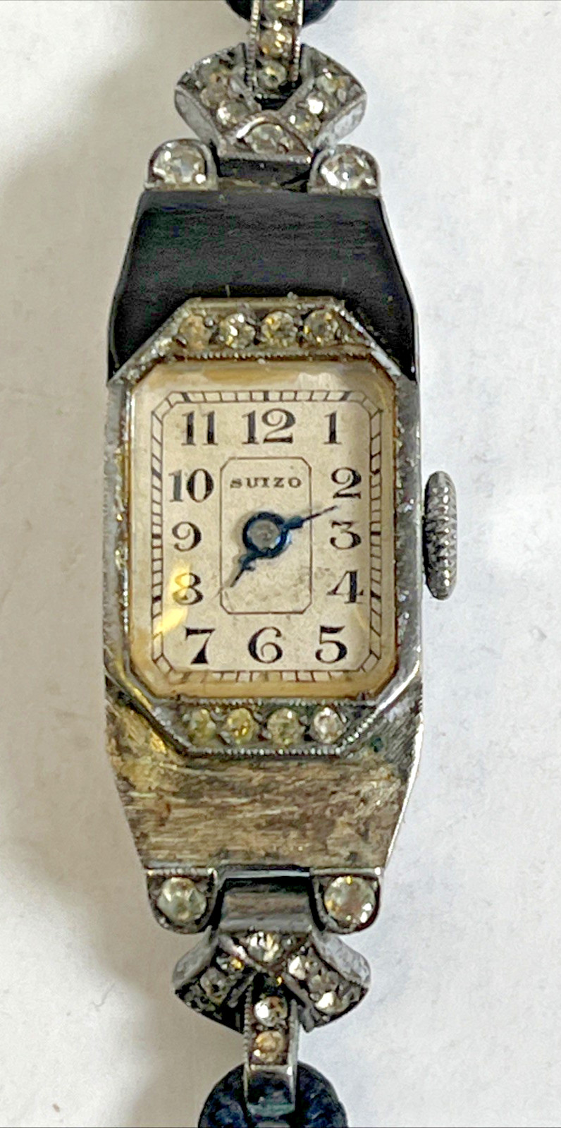 Vintage Suizo 935 Silver Hallmark Ladies Wrist Watch Art Deco 1920s Not Working