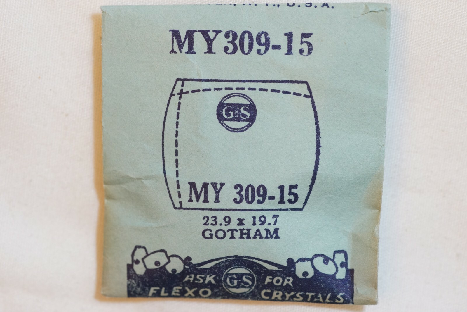 GOTHAM Watch Crystal MY309-15 (23.9 x 19.7) Vintage NOS G&S Watch Crystal