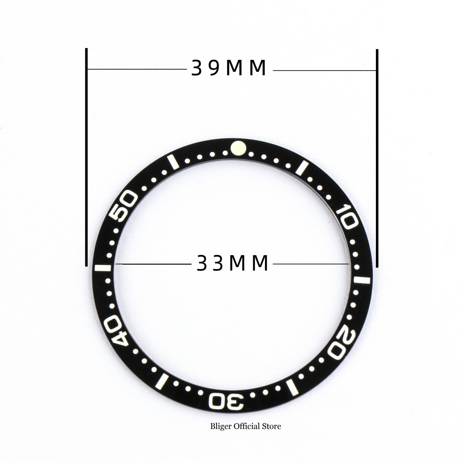 39MM Ceramic Bezel Insert For Diver 62mas Automatic Watch Accessory Repair Parts