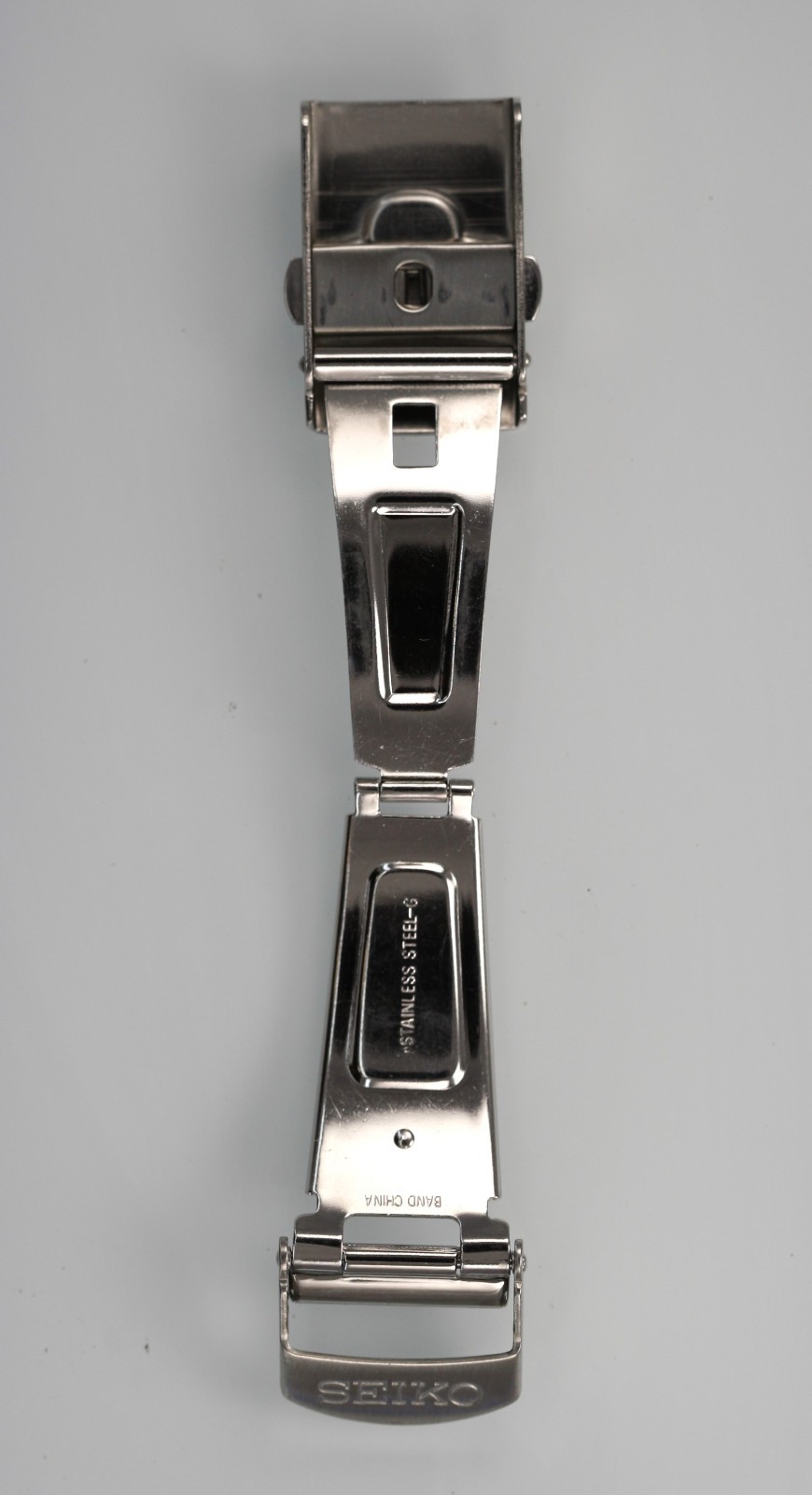 Seiko Men Watch Buckle Clasp Silver Replace Parts Push Button Lock Repair 18mm