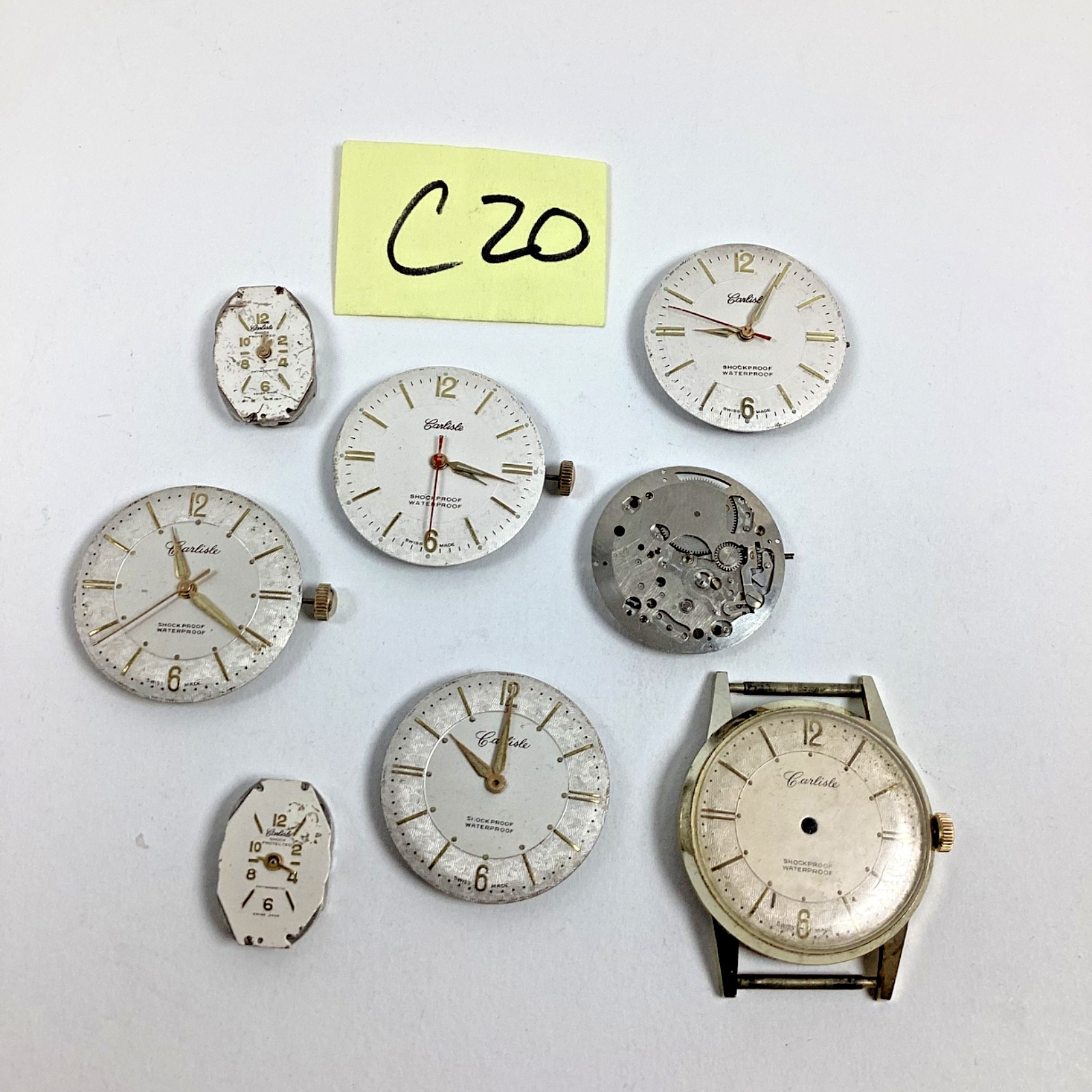 Lot Carlisle Henriline Watch Co Ebosa EB65 Swiss 1 Runs Spare Part Repair READ