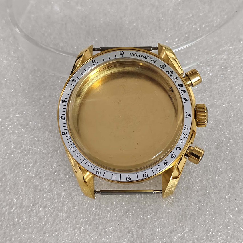 Rose Gold Quartz Watch 40mm Stainless Steel Case Fit for Japan VK63 Movement