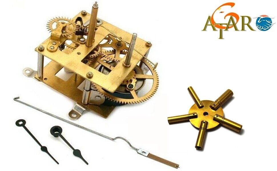 Universal Brass Wall Clock Key 5 Prong Even Number Master Clock Winding Key