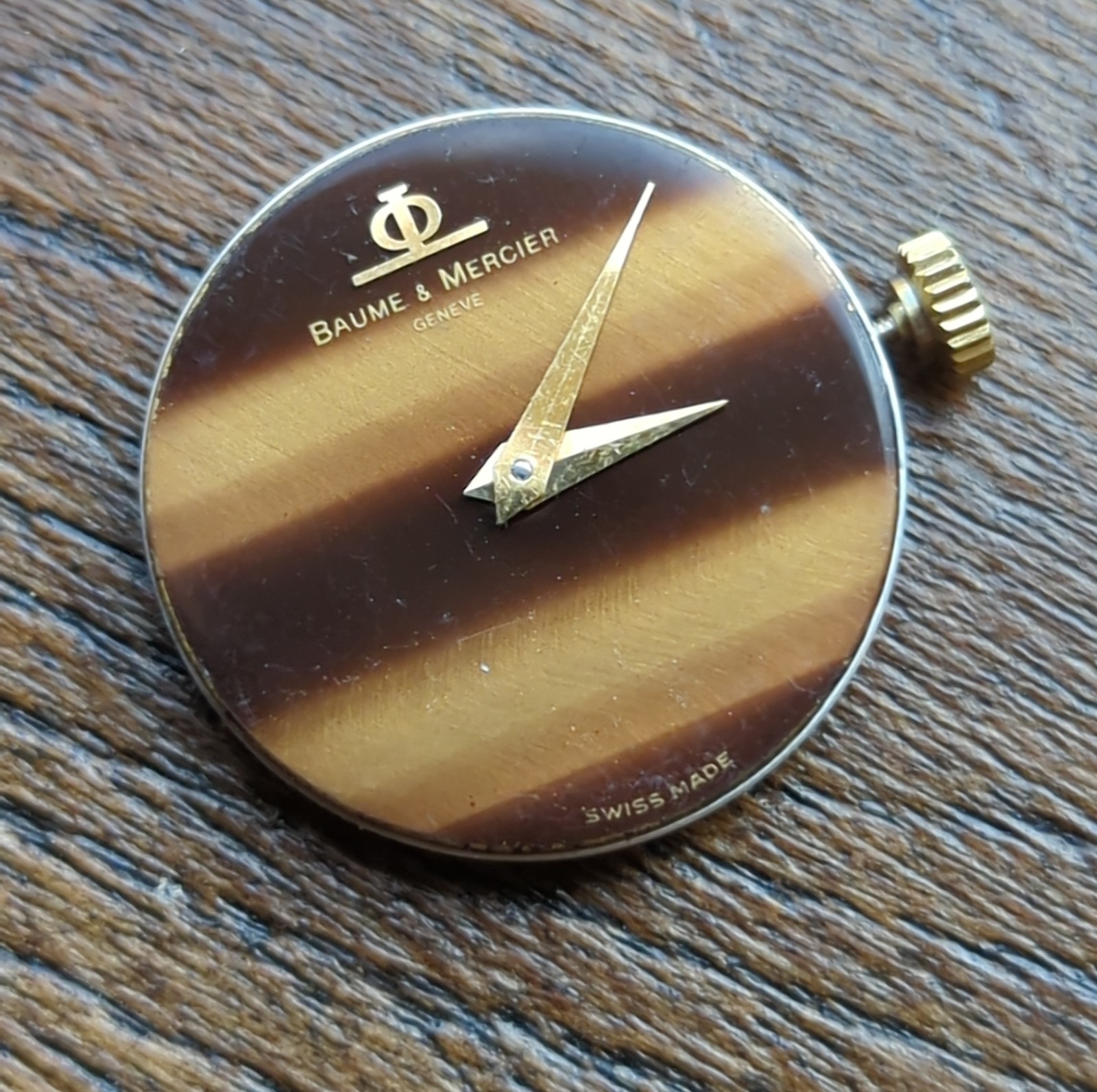 Baume Mercier BM775 ETA 2512 Watch Movement Working Tiger Eye Dial (AQ51)