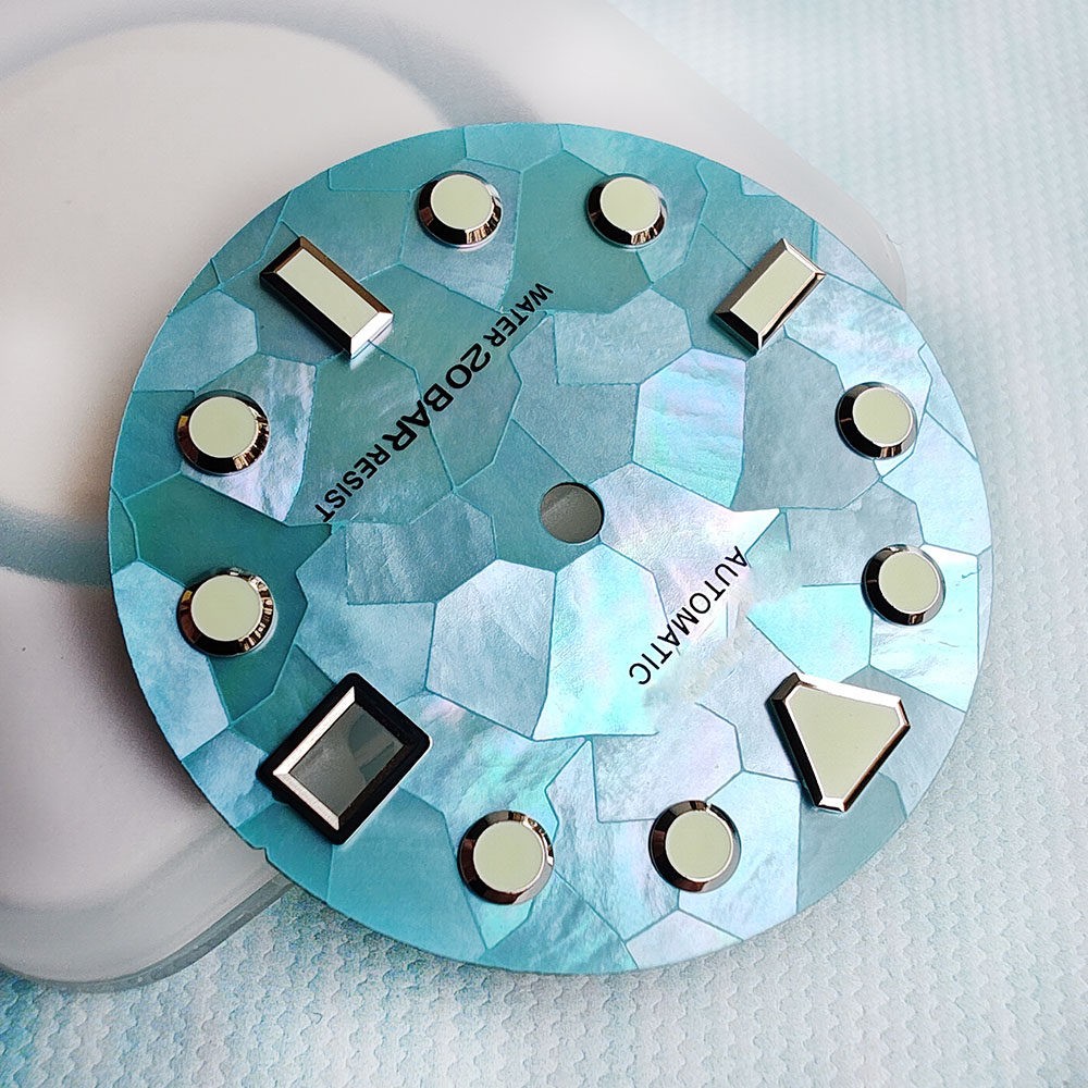 High Quality MOP Natural Black Mother Of Pearl Watch Dial 28.5mm for NH35 36 4R
