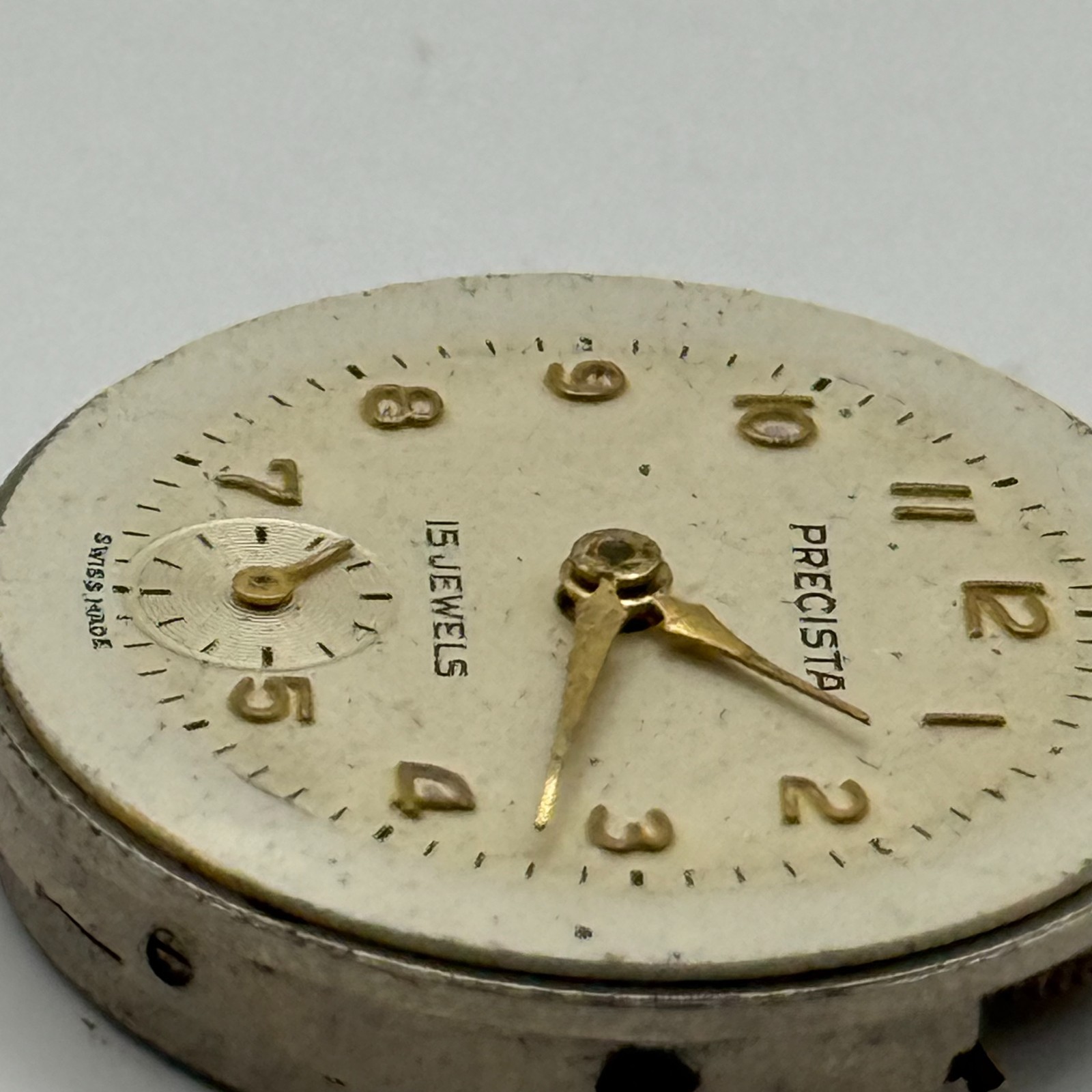 Arogno 125 Watch Movement Precista Steelco 15 Jewels Manual Wind Parts 23.7mm