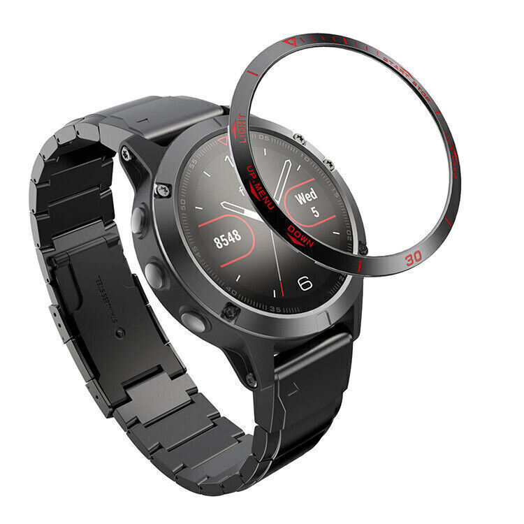 For Garmin Fenix 5 Smartwatch Stainless Steel Bezel Ring Etching Numbers COVER