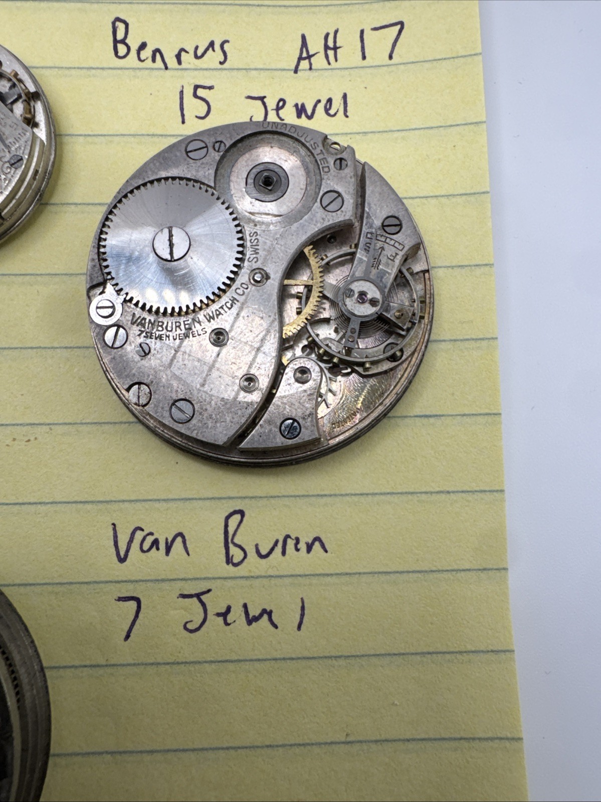 Vintage Pocket Watch Movement Parts lot New Era Benrus Roamer Admiral Van Buren