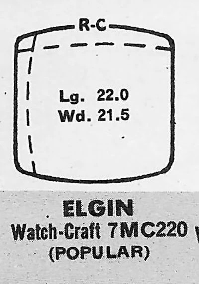ELGIN : MULTIPLE MODELS – Tonneau 21.8mm x 21.3mm