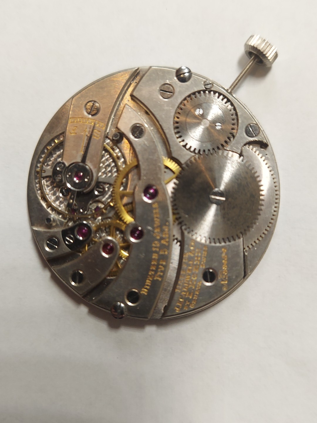 E.Koehn Collectible P.W.Movement For J.E.Caldwell 19 Jewels 5 Adj.mens Swiss