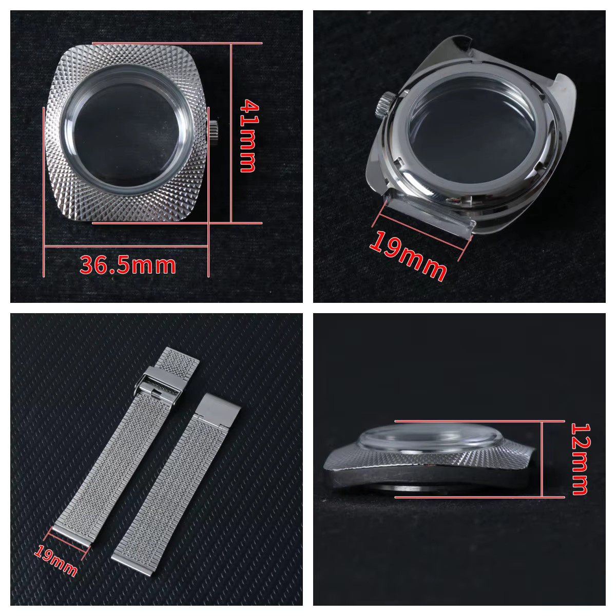 New NH35 Watch Case Accessories 36.5MM*41MM Case Case Dome Acrylic Glass for Sei