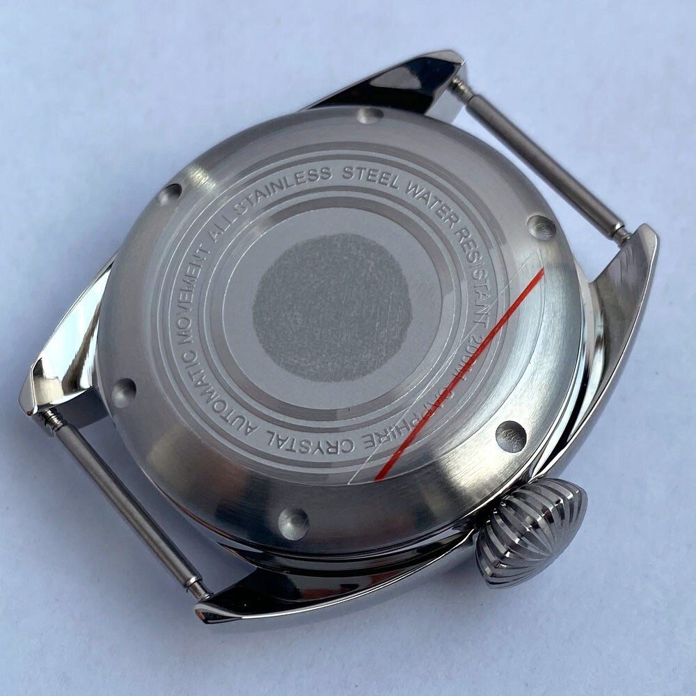 39mm Double Domed AR Sapphire Glass Watch Case 200M Diver Swim Fit NH35A NH36A