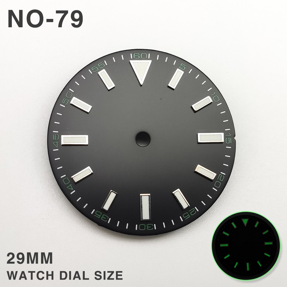 29mm Sun pattern Watch Dial Green Luminous for 2813 8215 8200 Movement Parts