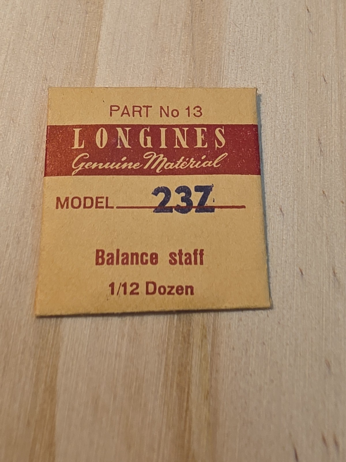 Vintage NOS Longines 23Z Wristwatch Balance Staff PN 13 Parts Spares Repairs