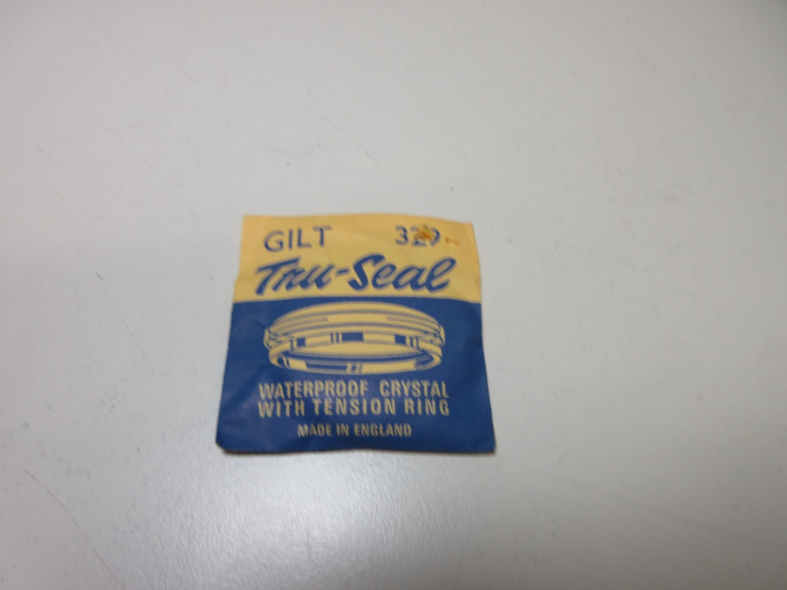 TRU SEAL ROUND WATCH CRYSTAL GILT 329 WATERPROOF WATCHMAKER REPLACEMENT #362