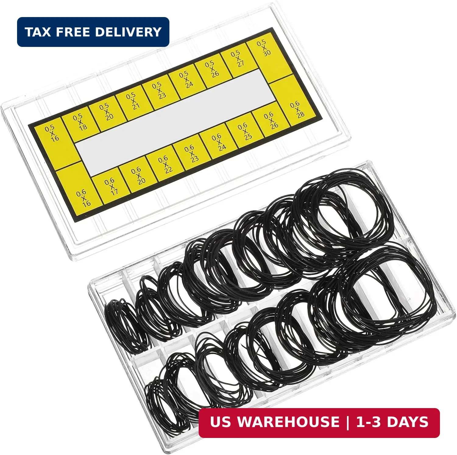 210 Pieces O Ring Watch Gasket Kit, 18 Sizes Rubber Sealing Ring Kit for Watch B