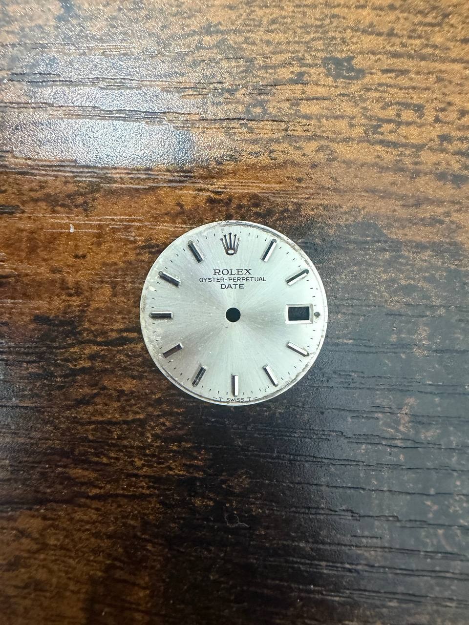 ROLEX LADIES OYSTER PERPETUAL DATE 6517 6516 6519 SILVER STICK DIAL USED COND