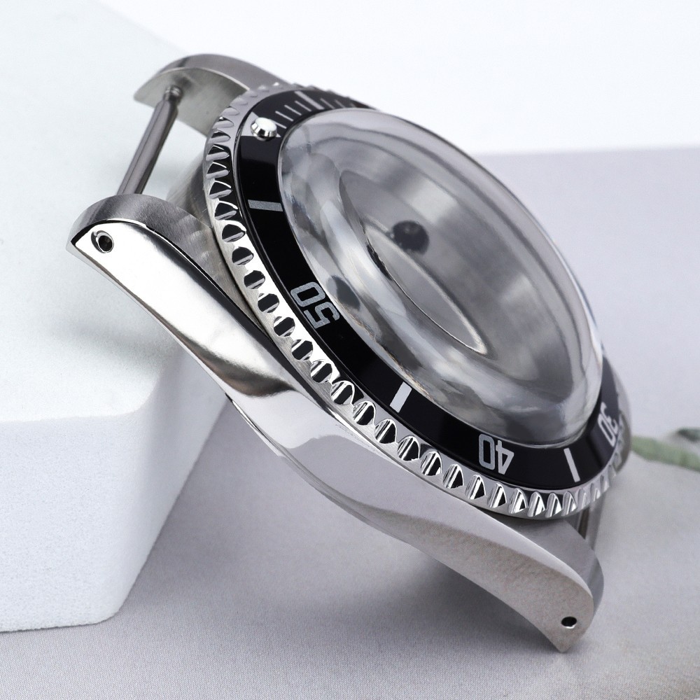 Oyster Steel Diver Watch Case 39mm SUB Bezel Domed Glass For Seiko NH35 Movement