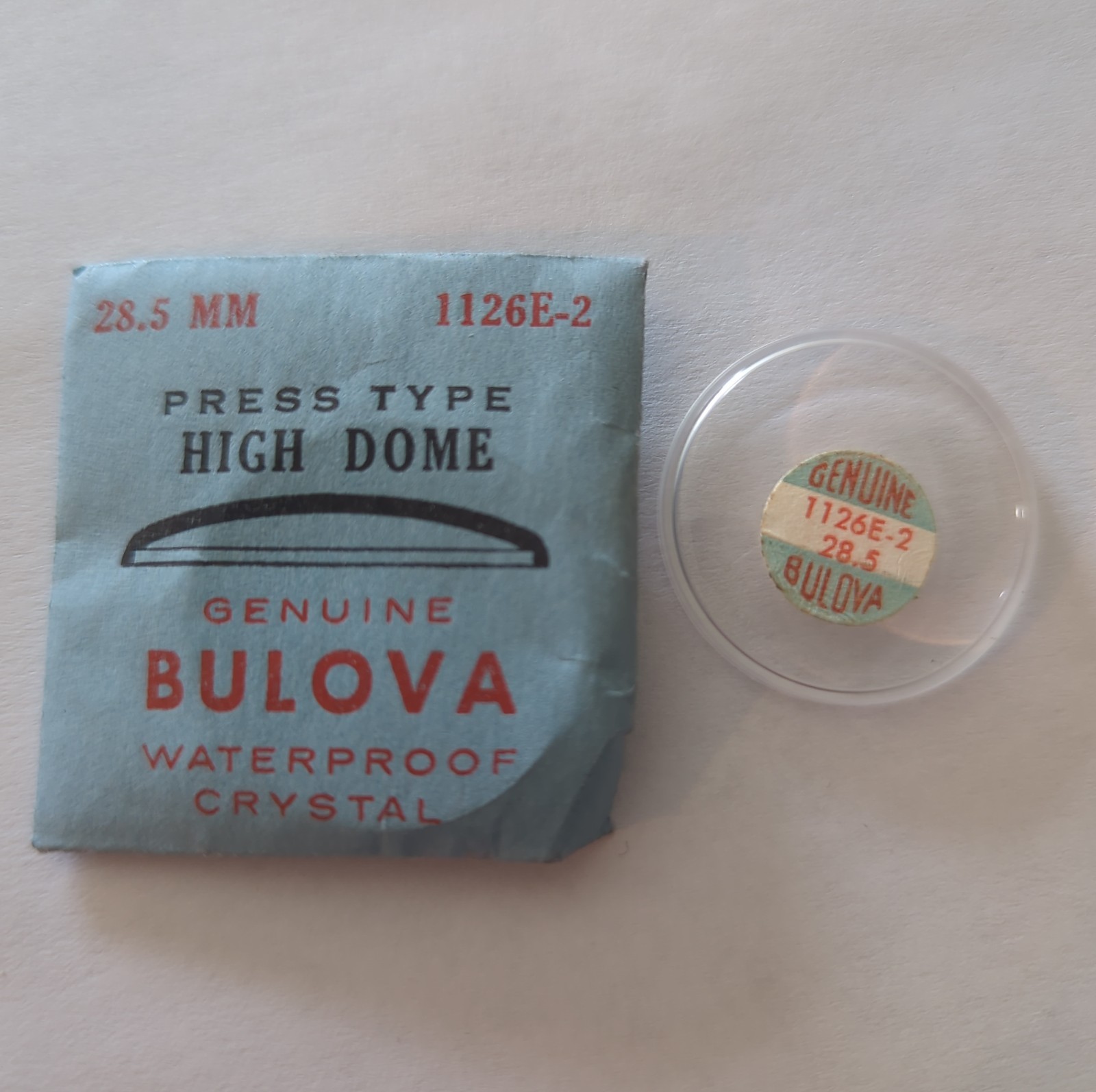 Genuine Bulova Watch Crystal Various Press Style Dome — Select Your Size Style