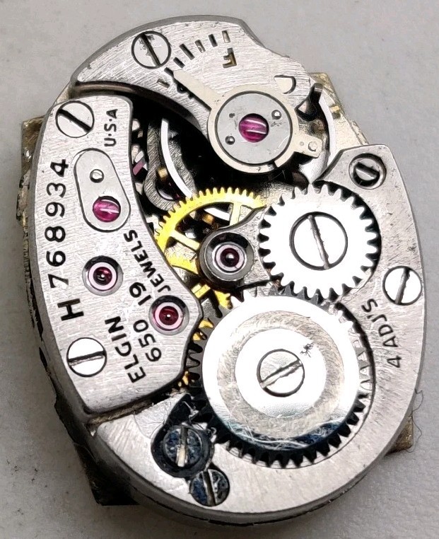 Vintage Elgin Cal. 650 19 jewel wrist watch movement running