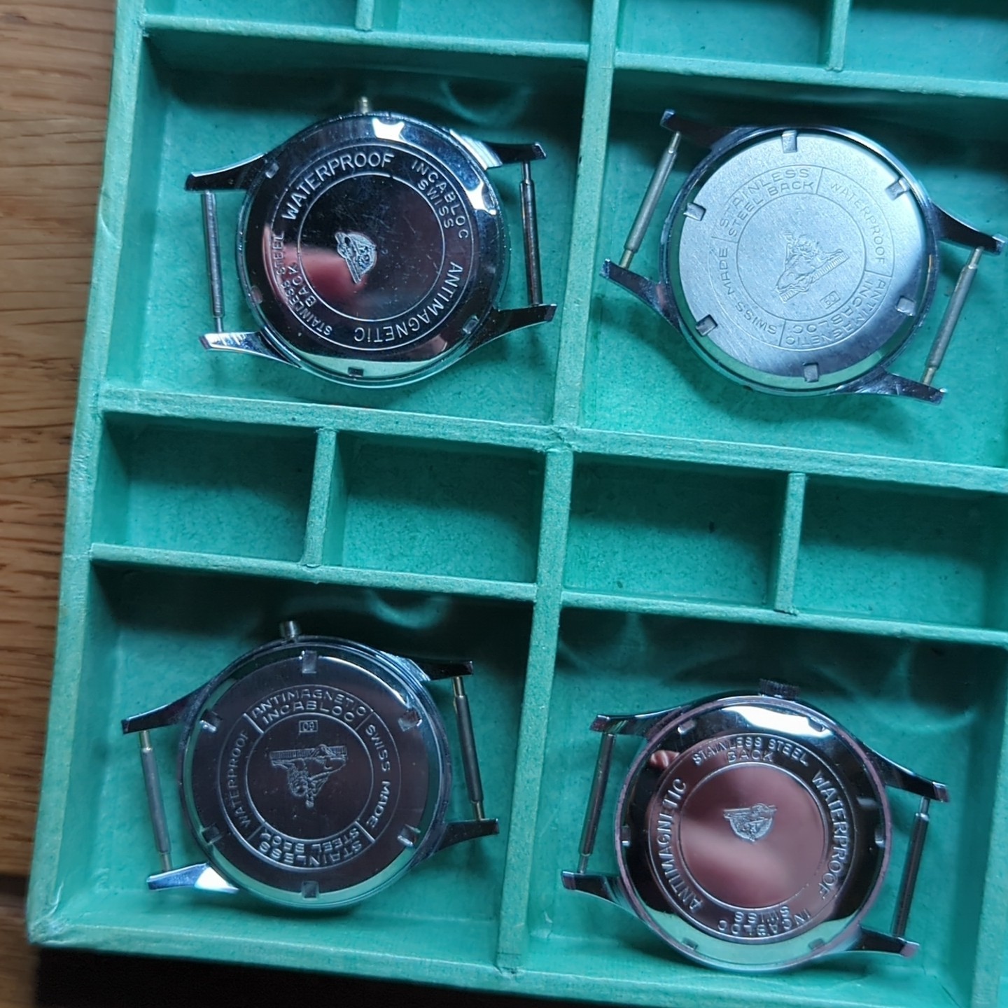 10 x 1960s NOS Swiss Made Mens Watch Cases, Mixed inc Waterproof