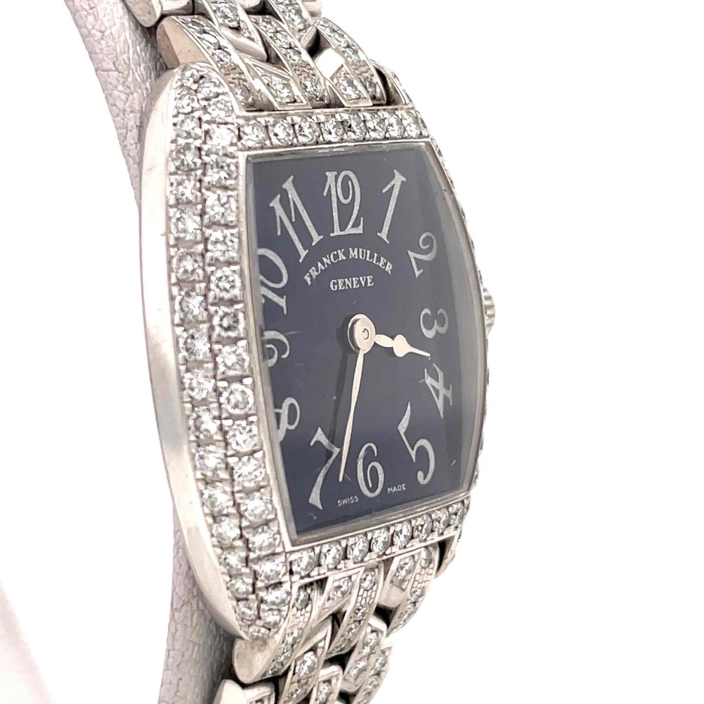 Franck Muller Cintree Curvex Quartz 22mm 18k WhiteGold Factory Diamond 2251 QZ D