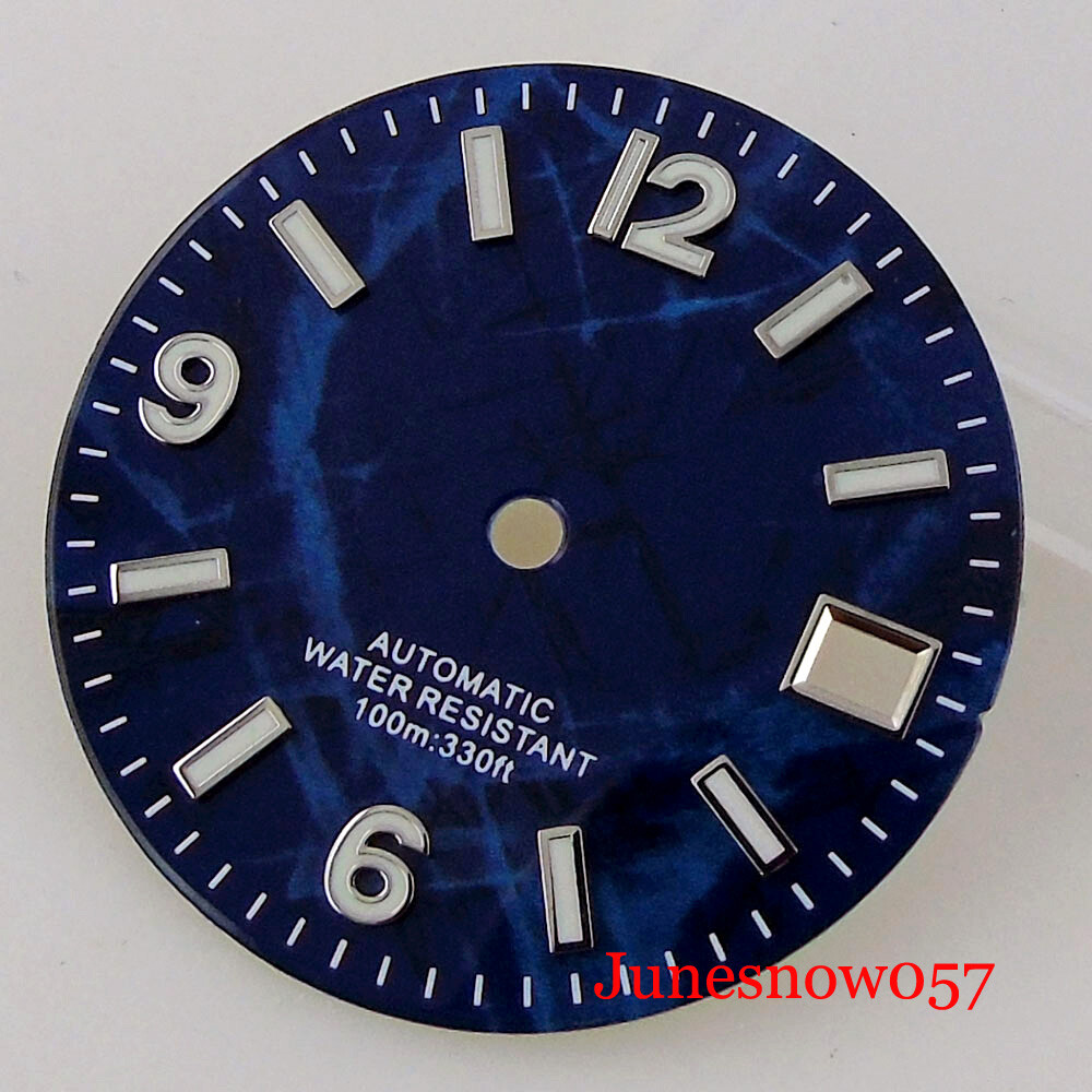 Blue/Green/Black Watch Men’s Dial Green Luminous 29MM Fit NH35A NH36A SKX007 SRP