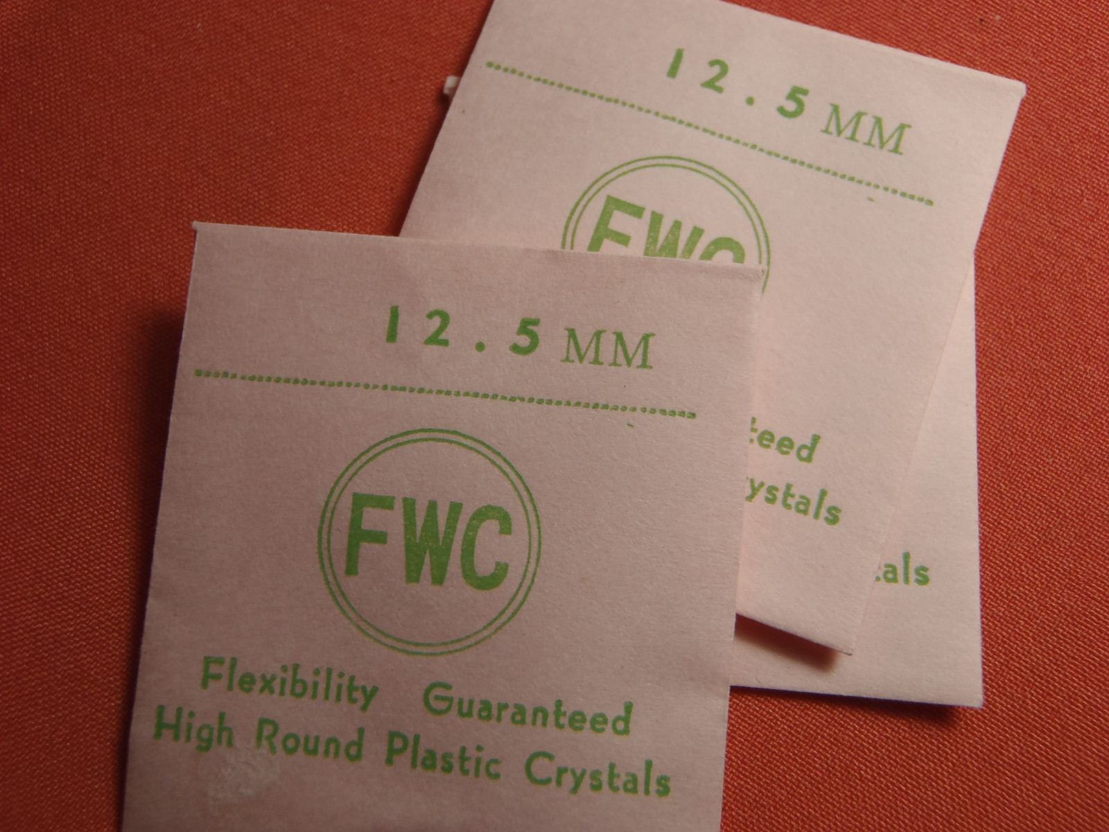 FWC HIGH ROUND Diamond Edge PLASTIC WATCH CRYSTAL 12.5 MM NOS