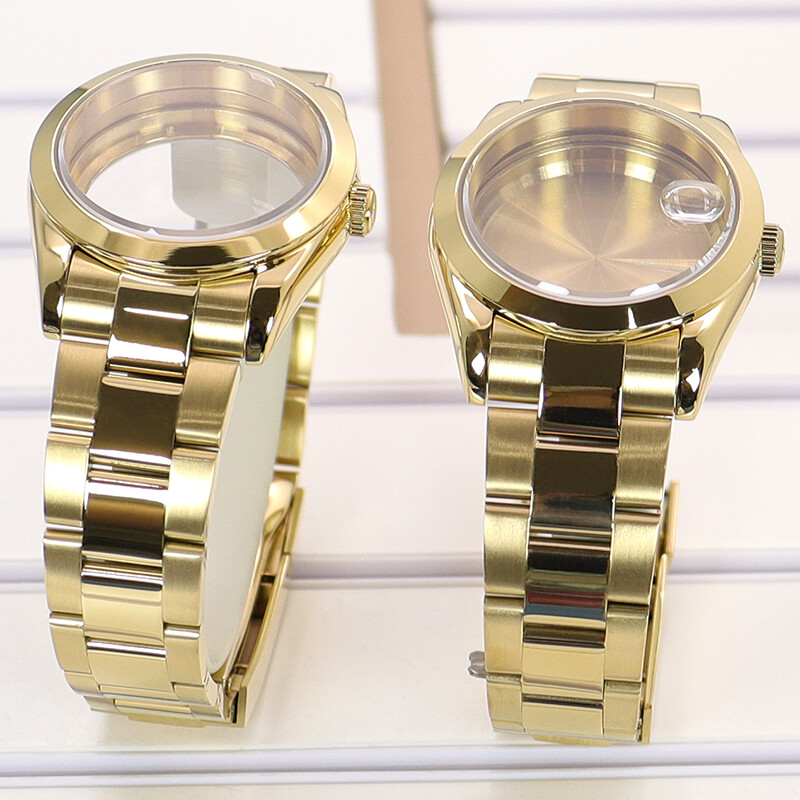 SUB Golden color 36/40mm Steel Watch Cases presidential strap For seiko nh35 36