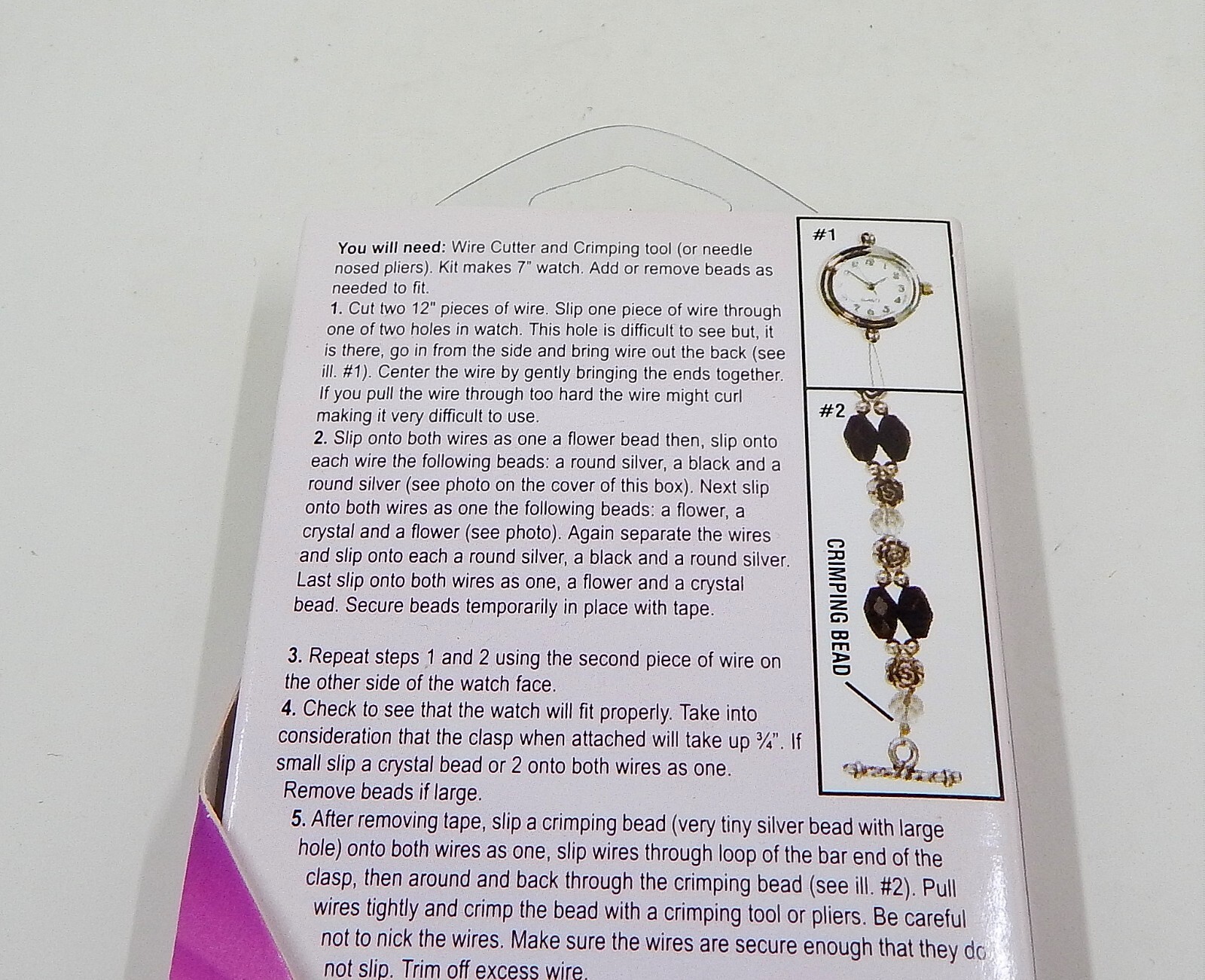 Fashion Watch Black & Crystal Glass Jewelry Crafting Kit DIY New Cousin Corp