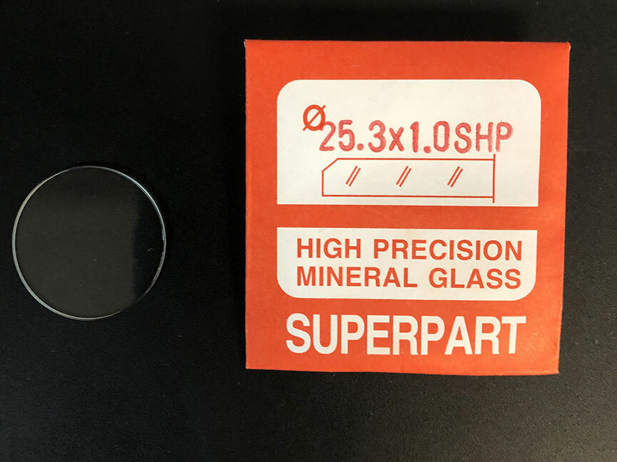 1.0mm Thick Flat Round Mineral Glass Watch Crystal 25.1mm – 26.0mm Diameter