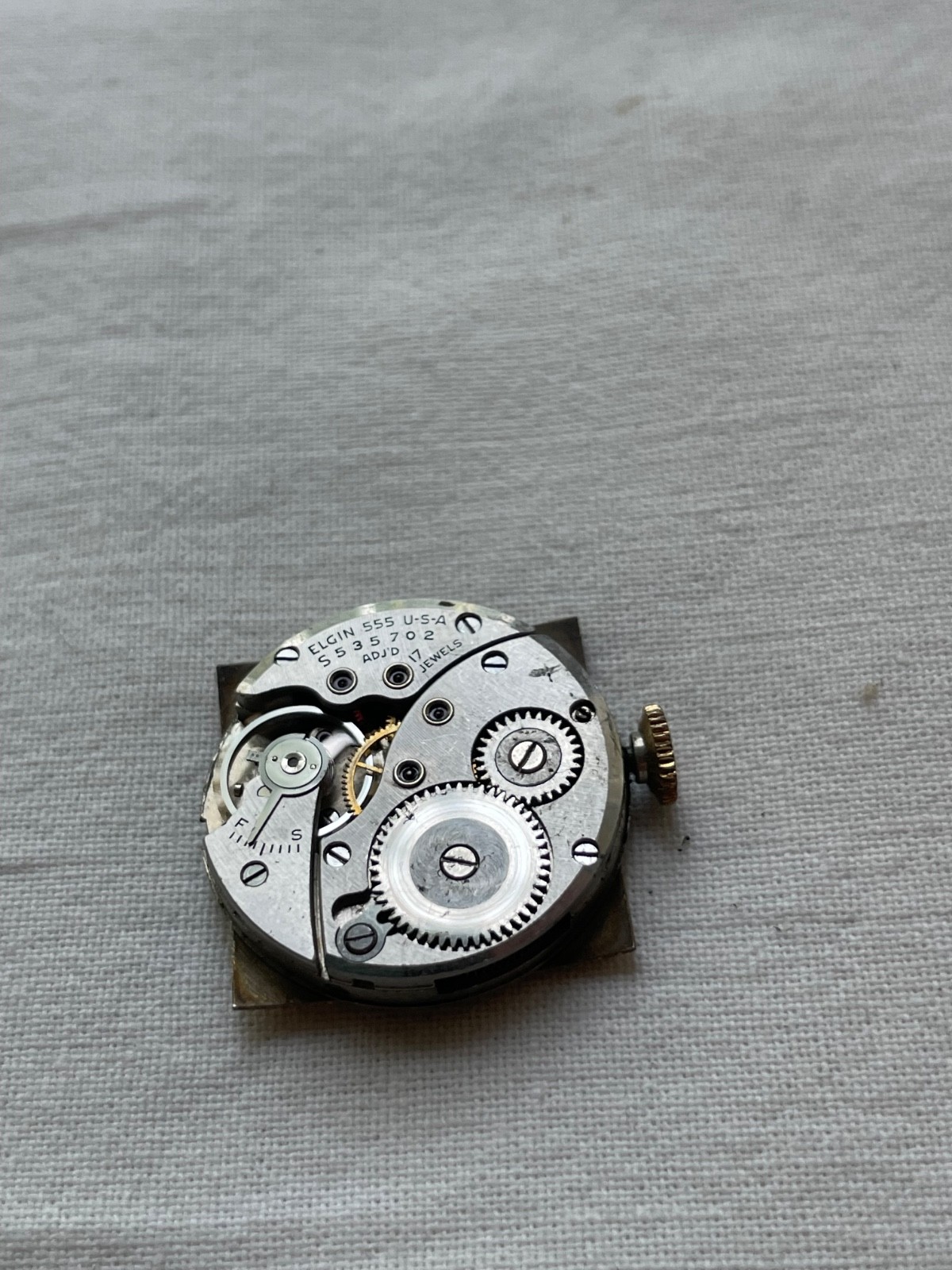 Elgin de luxe 555 – movement for mens watch RUNS, lot0308