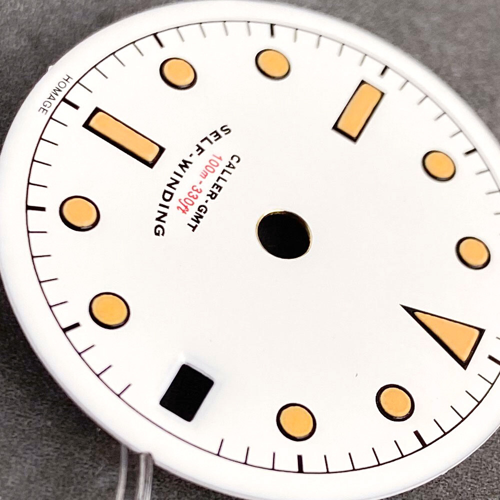 29mm Black White Watch Dial Face Accessories Fit NH34A GMT Automatic Movt Date