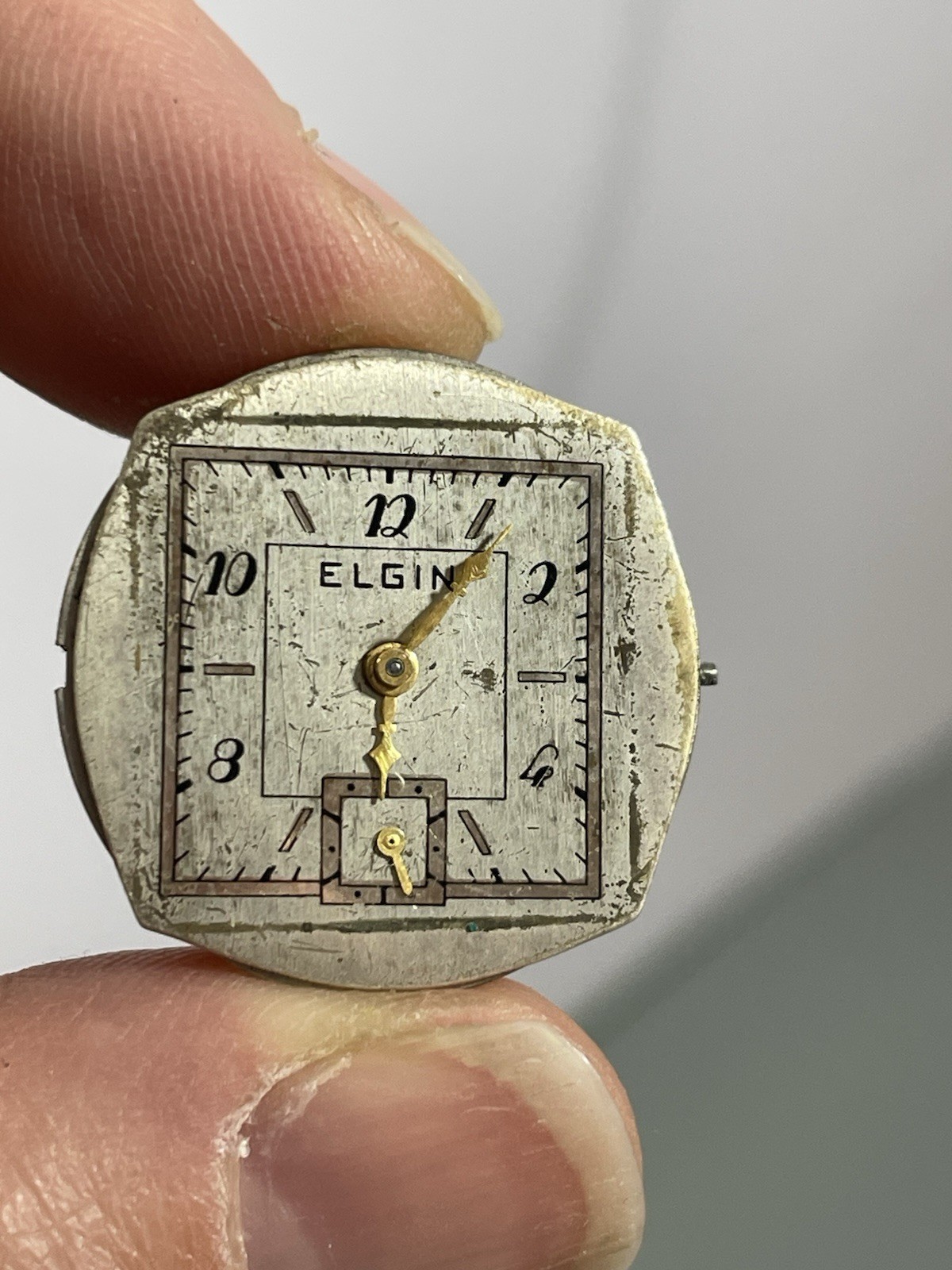 1936 ELGIN Grade 519, 15j, 8/0s, WRIST WATCH MOVEMENT Parts Repair